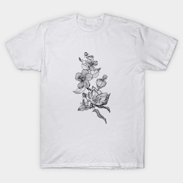 Botanical Flower T-Shirt by Mplanet